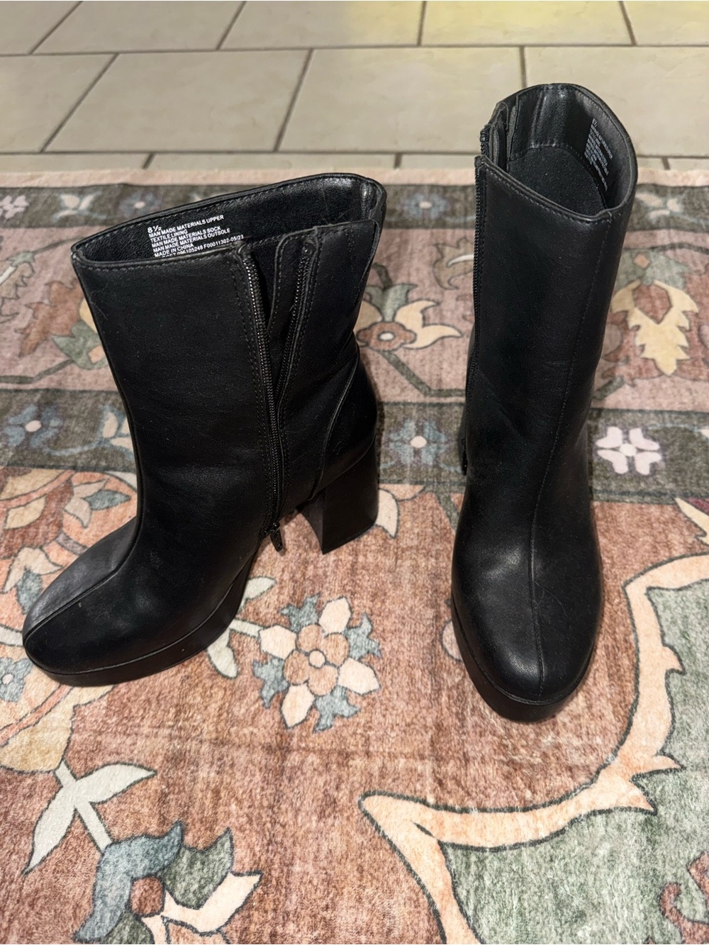 Target Black Mid-Calf Platform Block Heel Boots